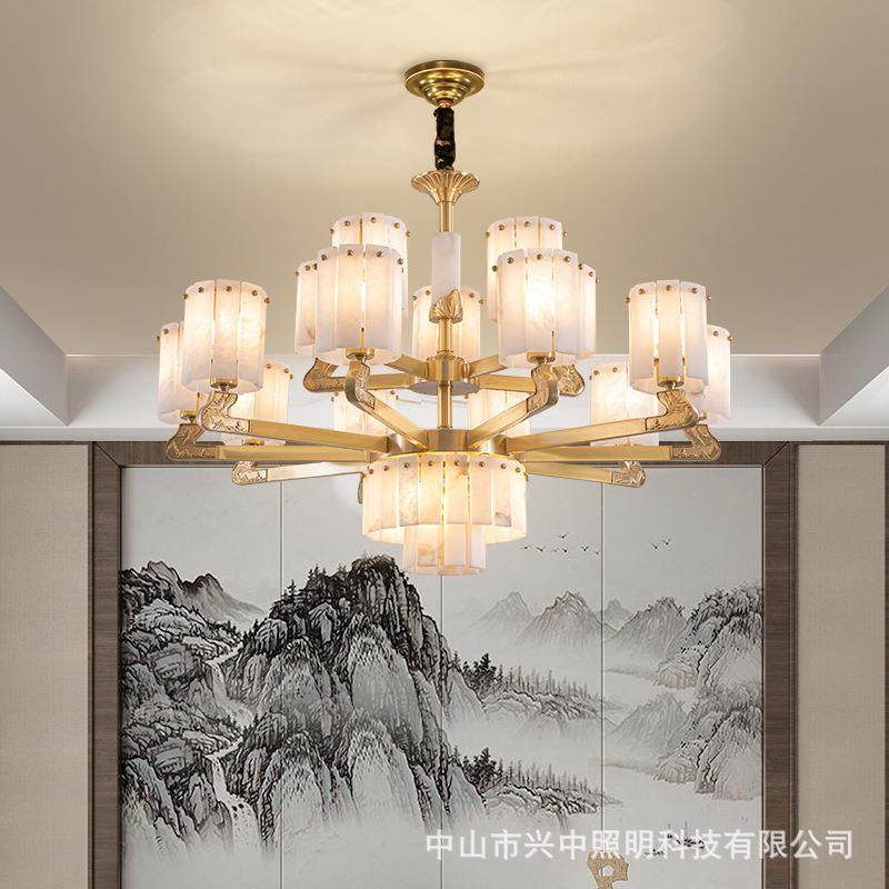 新铜墅中式别客厅大吊灯式楼复挑52131高灯具中空大厅四层全天然,家装灯饰光源,智能吊灯,淘宝优惠券,粉丝福利购,淘宝优惠卷