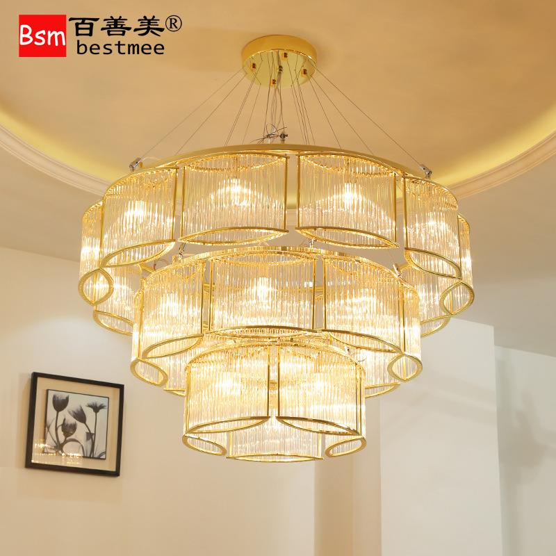 复式楼多层玻璃房棒吊后现代约简RSK客厅餐厅别墅样灯板卧室装饰