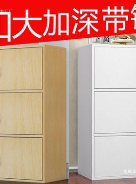 简易储物柜带置锁带柜子板书柜门落地书架客厅收纳物多层人EJS造