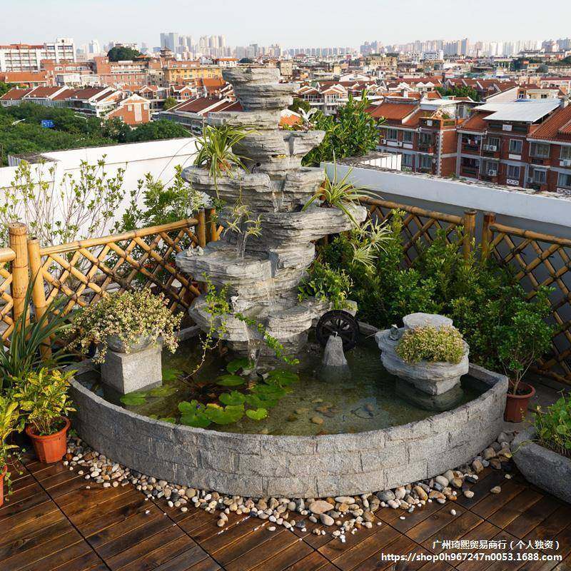 户外花园庭院假FNE山流池水喷泉循墅环水台景观别阳楼顶鱼造景摆,家居饰品,流水摆件,淘宝优惠券,粉丝福利购,淘宝优惠卷