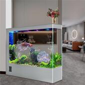 地屏水风卧中大型客BZS厅家用隔断玄关室落豪华轻奢创方形意鱼缸