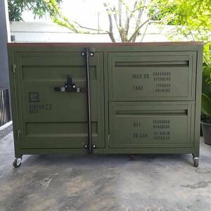 集工业风装箱铁茶无品牌/水边柜子车库艺收纳柜储物柜户外移动餐