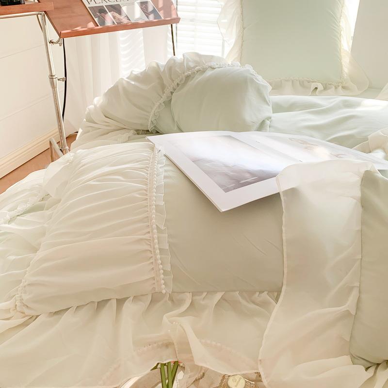 主轻奢上四件套ZNB公风床女单被套床双人生四季高档花边蕾丝床上