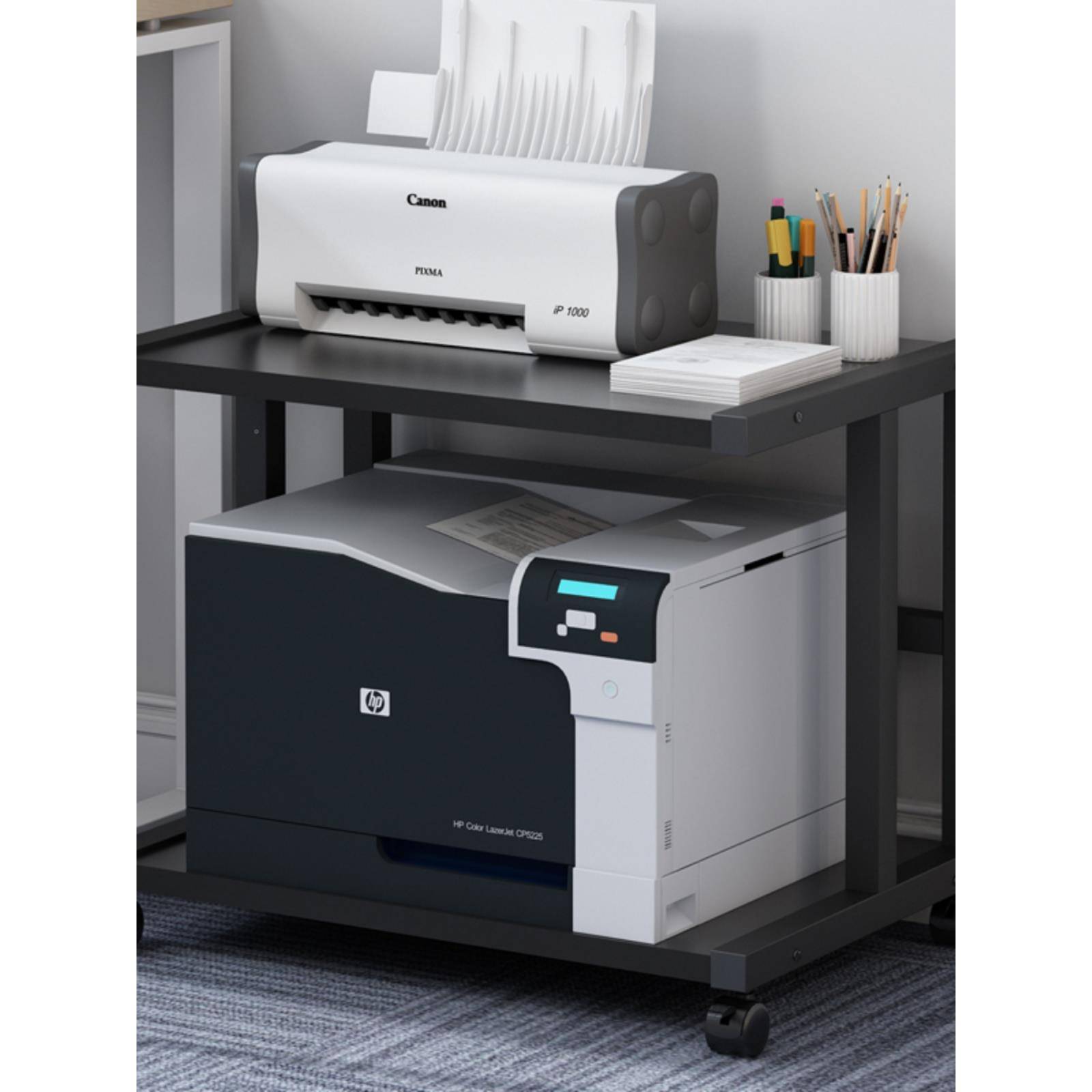 谋生落地两层可移家动印机打印置物架用LUM办公桌面上多功能收纳