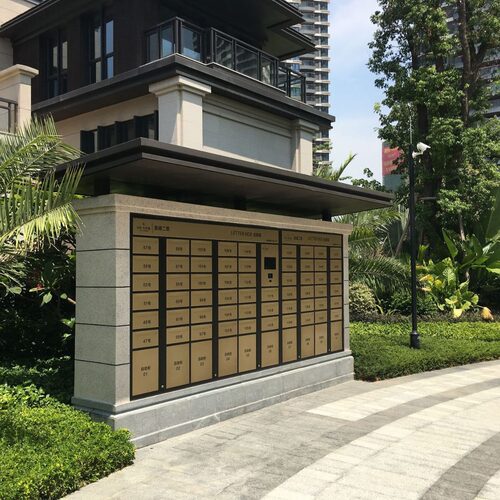 新款智能落地式信包箱小区写字楼包裹储物柜不锈钢快递存取自取柜