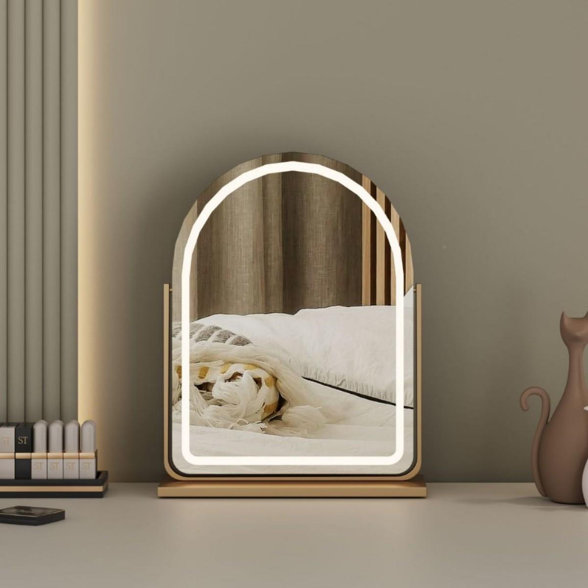 202新款5梳妆台妆镜TTX镜子妆化镜放桌子上化妆镜带灯led化妆化镜