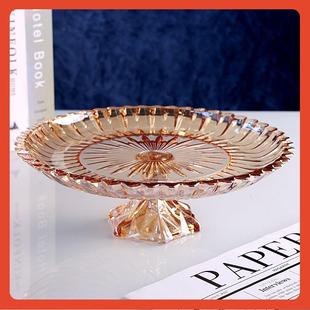 ∞kt号v酒店供盘水果盘时水尚欧大晶玻璃DEQ放切好的展式示果盘无