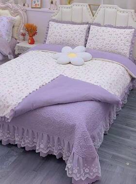 床a类母件婴级针织棉床夹棉床pxx10032盖被套四件套防滑单三套上