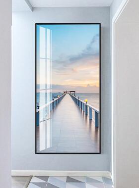 入户关装饰画竖版轻ISU挂画奢风景山水玄进门走廊尽画头墙面客厅