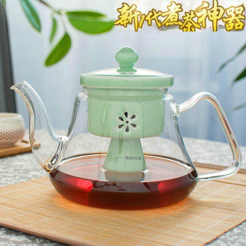 陶炉加热蒸茶壶蒸汽茶器热璃玻茶具养生IZE壶陶瓷过耐滤电直火煮