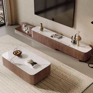 实木茶高几电视柜组合现代简约小型家伸缩电视柜用中户古风档BGB