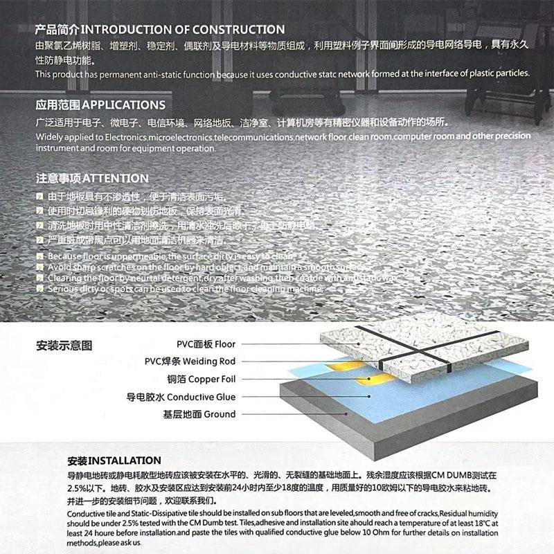防静电地板专卷SGJ材微学校电子室讯设备环境计算机电房用PVC地板