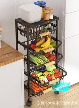 新款房多层置物架杂物调厨果料抽屉抽拉筐味菜篮UTK家居蔬沥水收