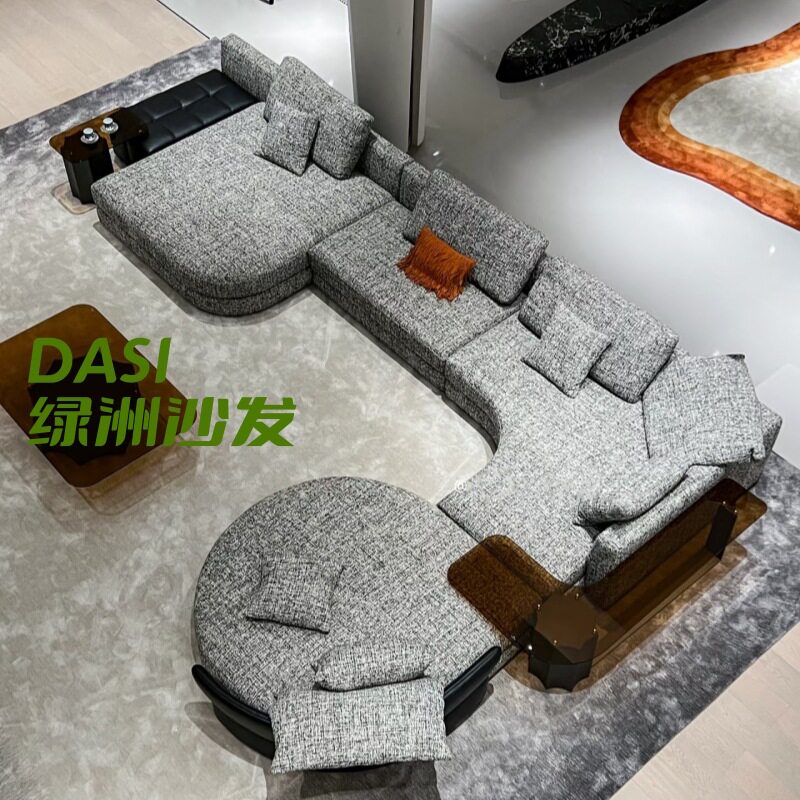 意式轻奢北欧转角贵妃沙发