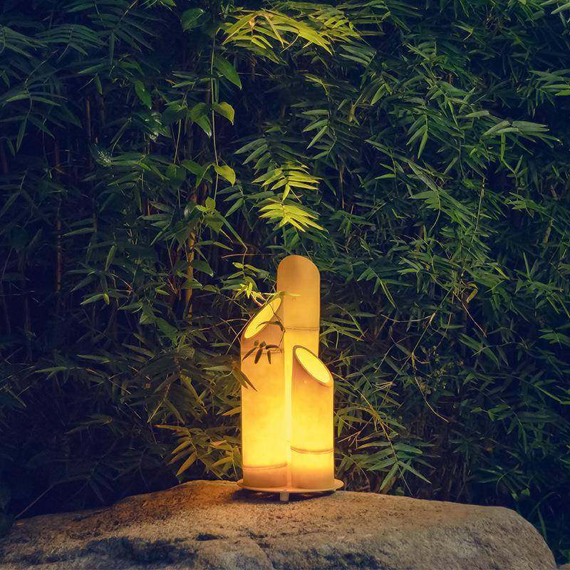 户外防水坪草院仿真发光TCKled竹庭子灯竹花园路边景观灯筒灯草坪