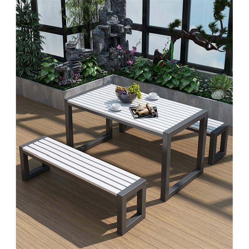 露天长桌椅塑合休闲别墅庭院花园公园台户外桌椅露组茶UIZ几木防