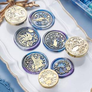 穗迪漆思火漆印GIV章套装全套火蜡蜡粒章头封新手工具熔炉板垫信