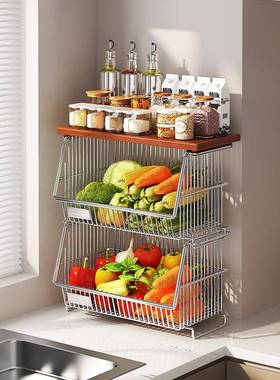 厨多房料品置物架功能DGG台面葱姜蒜蔬调调菜味料多层家用收纳架