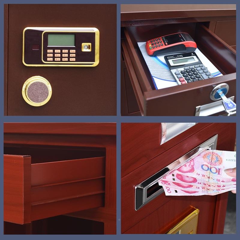 全钢保险密桌办公防盗指纹码电子锁一体财资RQX料桌柜带抽屉保险