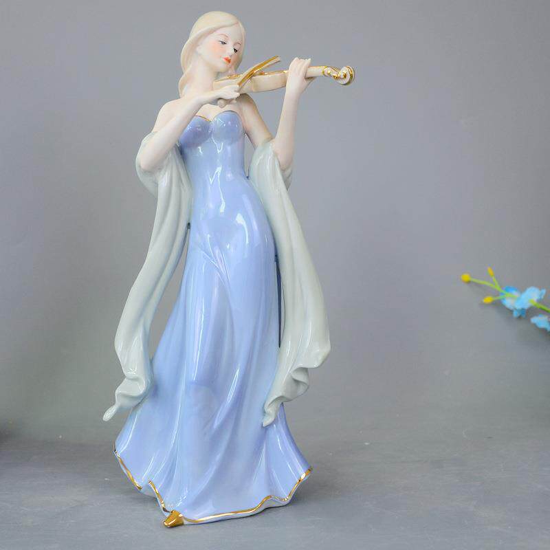 欧式REK陶瓷音西洋女人物术创意客品厅酒柜卧室装乐饰艺品家居摆