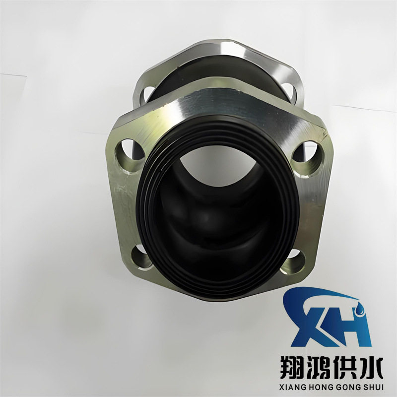NG菱形法兰耐油橡胶软接头 液压油泵站橡胶避震喉可调节