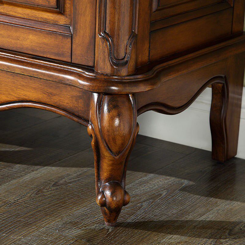 美式实木电视柜茶几组合客厅电视机柜靠墙欧式落地电视柜矮柜地柜