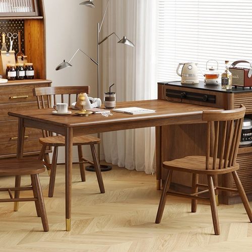 白蜡木中古风实木岛台餐桌组合极窄餐边柜多功能岩板吧台