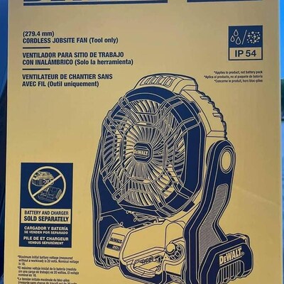 DEWALT得伟 DCE511B 20v锂电工地便携式风扇电风扇DCE512升级版