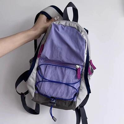 户外撞色双肩包轻便旅行包登山小背包高颜值初高中学生上课书包潮
