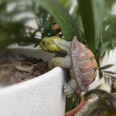 小乌龟盆挂缸挂创意树脂装饰品摆件鱼缸水池造景