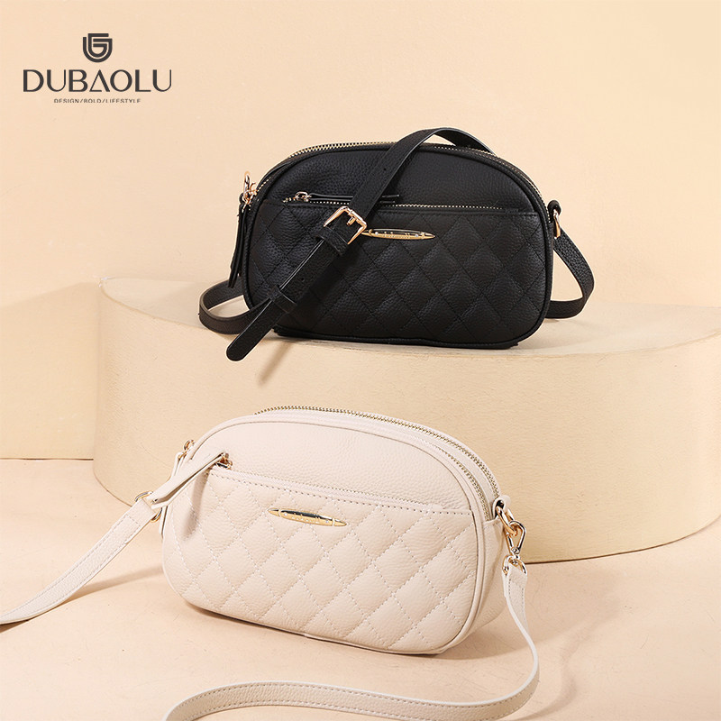 都宝路牛皮菱格方包2024新款潮时尚百搭菱格单肩斜挎女包