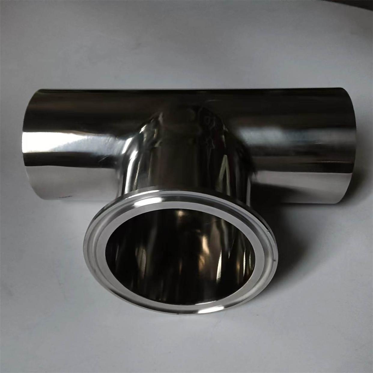 304不锈钢单卡快三通卫生级卡箍式快速连接三通管件精抛光可定制