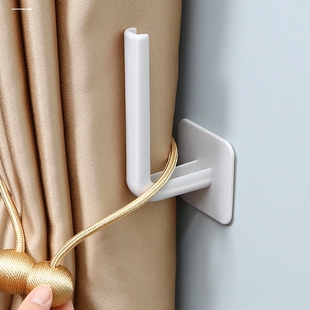 窗帘固定器免打孔墙上扣环浴帘收纳挂钩绑带墙钩门帘侧边收拢神器