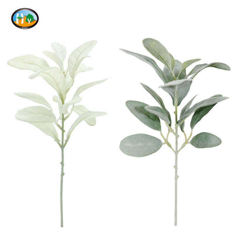 跨境货源餐桌瓶中花插花羊耳叶 设计做样小单支仿真植物兔耳叶