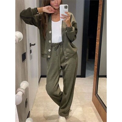 Long sleeved jacket with pant twopiece set长袖夹克长裤两件套