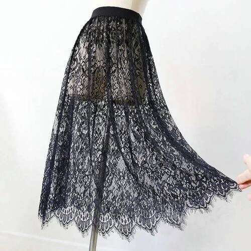 Retro slimming lace skirt for women复古显瘦A字裙蕾丝半身裙女