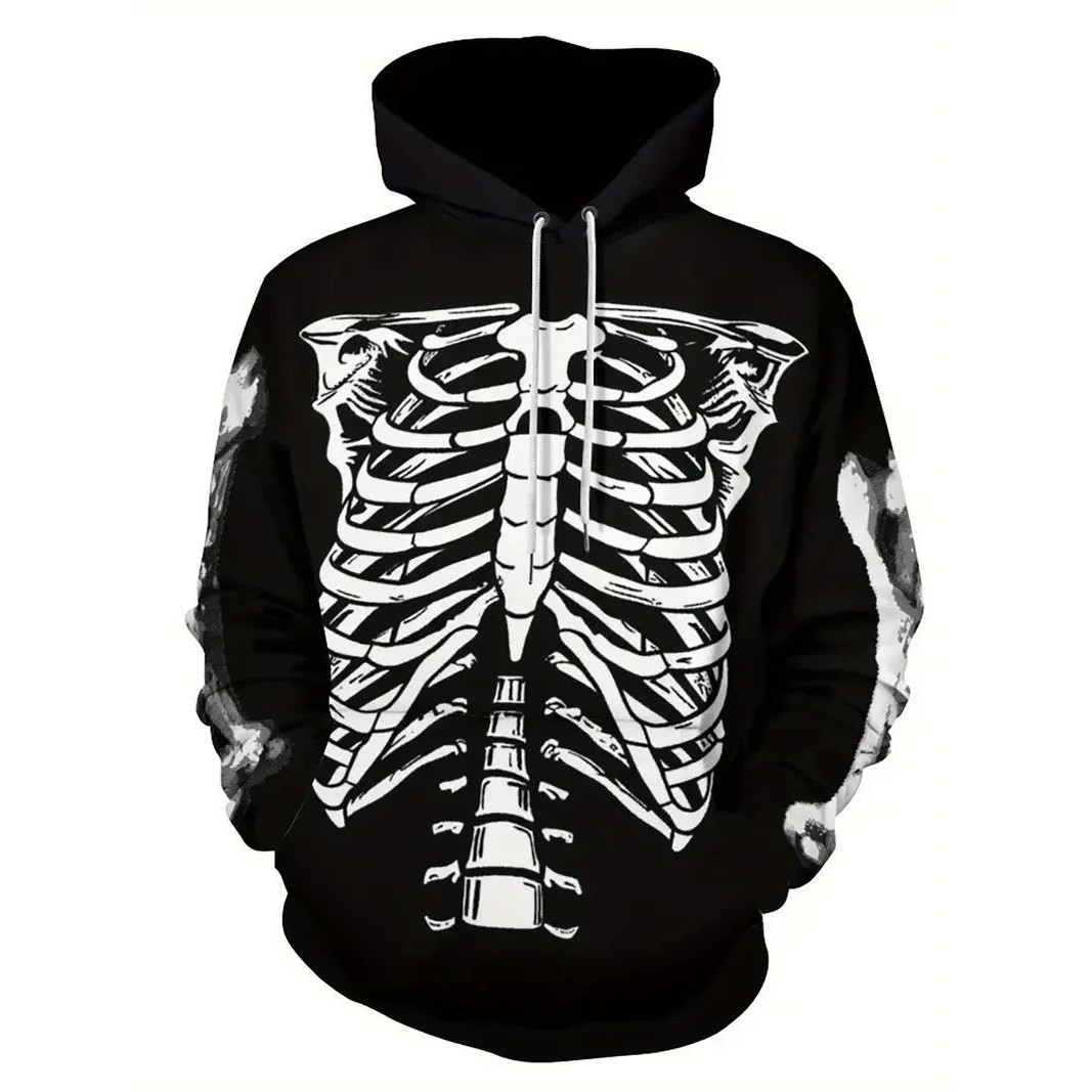 3D printed pullover long sleeved hoodie 3D印花套头长袖连帽衫