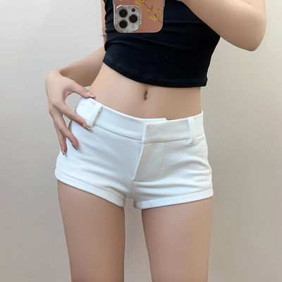 A-line low waisted three quarter pants A字修身纯色低腰三分裤