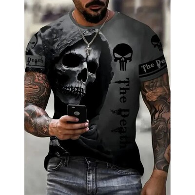 3D digital printed pullover slim fit top 3D数码印花套头T恤男
