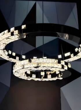 轻奢水风吊灯后现代简约格高品K9水2394质晶灯客厅餐厅晶卧室