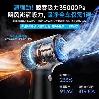 徕本车吸尘器车持用无线充电汽车用大家吸力功率XHM-XCQ6超强小型
