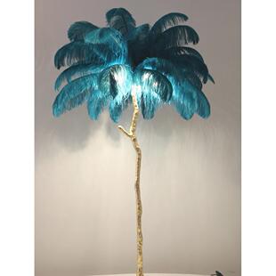 灯羽毛落地灯客厅卧室计感轻设奢网红鸵鸟nis装饰氛围台T-1北欧个