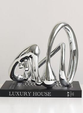 高级感抽象艺装术异高电镀创意形摆件家居客EJX厅档轻奢饰品软装