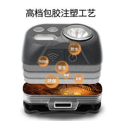 尔森W沃08轻型感应防水头灯跑步长户续航W080小时夜钓外专用2头戴