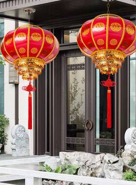 福字大红笼灯2025新款乔迁结婚羊皮外NBV水别墅阳台门口吊户灯挂