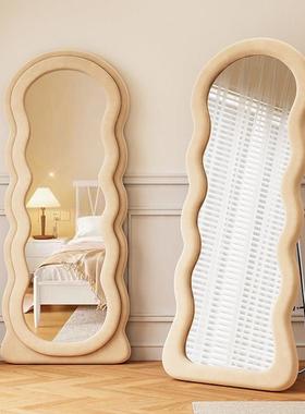 网红穿子衣镜家用卧室女104RB生轻奢落s地试波衣镜大浪in风异形全