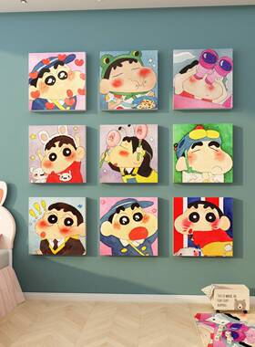 蜡笔墙面贴儿童房间布新置22129小装饰多巴胺小氛围头公主床卧室