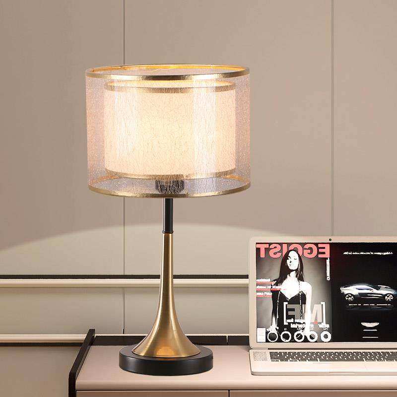 现代YS197轻奢台灯床头卧室房间温创意时馨尚布艺床头后灯装灯饰