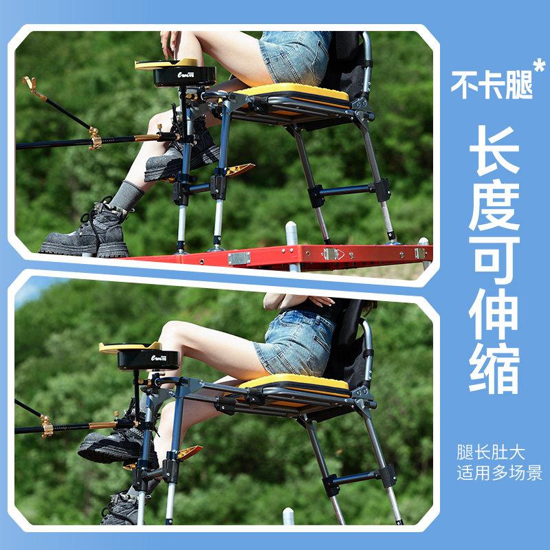 士T型钓椅m椅25新款野钓用座椅全地形型钓鱼椅可骑携式折叠小专型