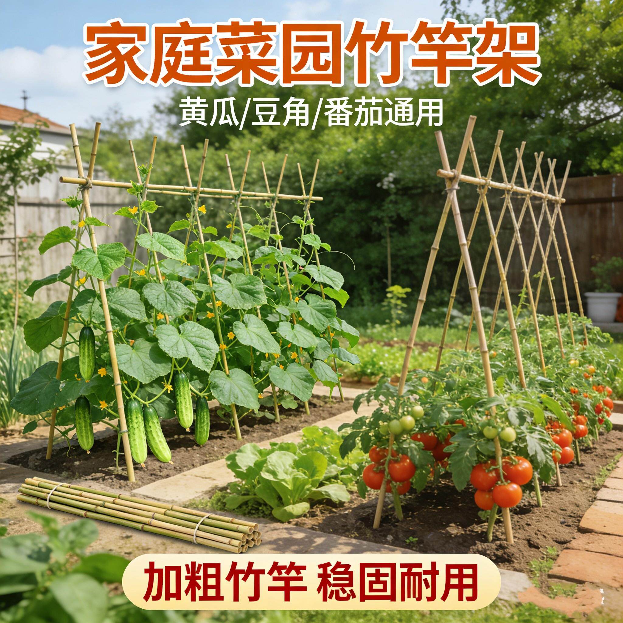 竹竿菜园搭架豆角架黄西红柿 番茄爬藤旗杆种菜支架瓜蔬菜架UXP架